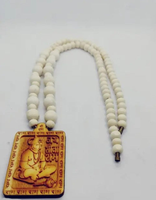 Original & Natural Wood Tulsi Kanthi Mala With Hanuman ji Locket Pendant